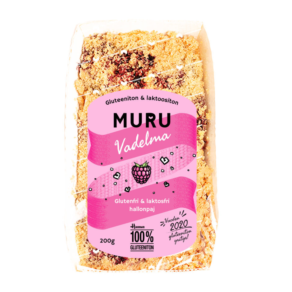 glut_muru_vadelma Hannun 100% Gluteeniton ja laktoositon valloittava Muru Vadelma on nyt tilattavissa verkkokaupasta.