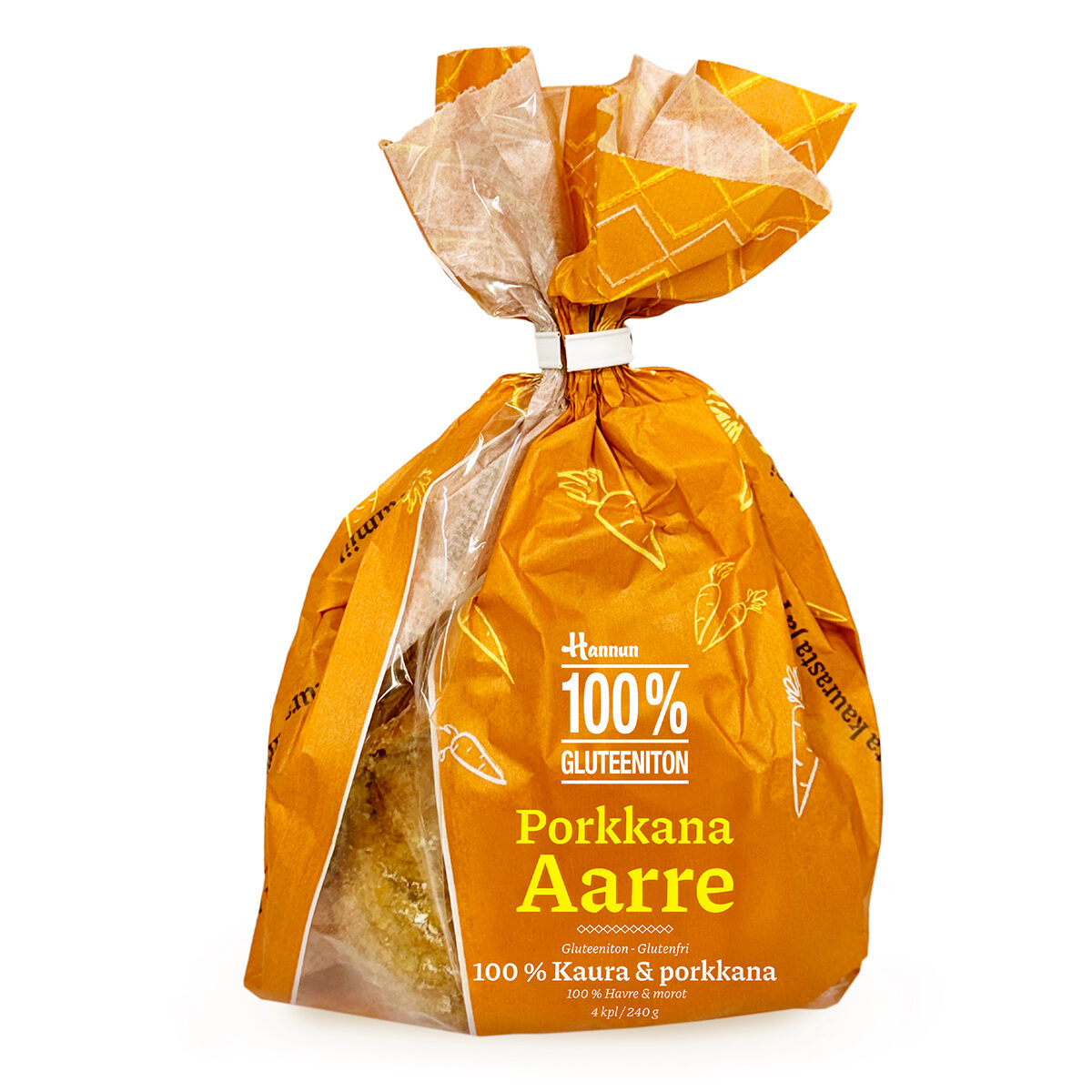 Hannun 100 % Gluteeniton Porkkana Aarre 100 % Kaura