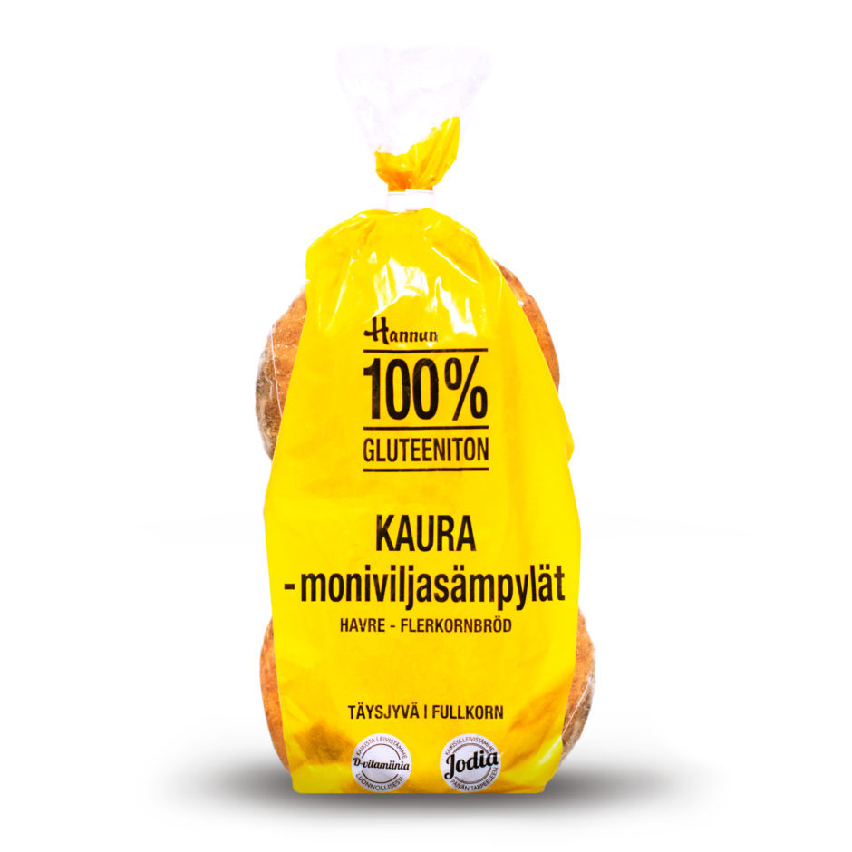 kauramoniviljasampylat_hannun_gluteeniton Hannun 100% Gluteeniton Kauramoniviljasämpylät ovat monen suosikkeja.